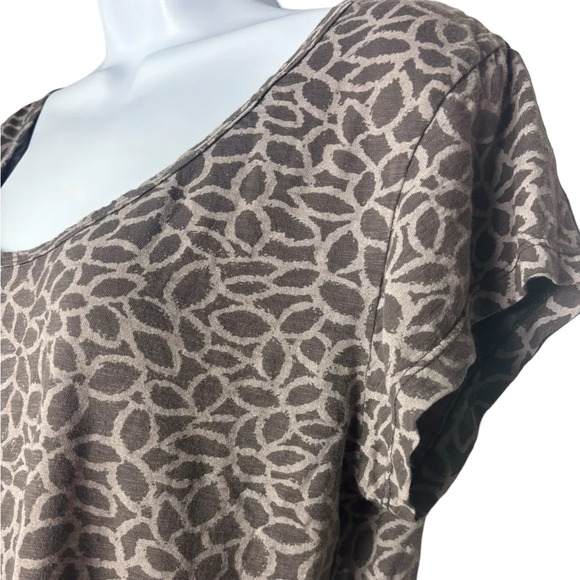 Fresh Produce Womens XL Round Neck Tee Shirt Gray Geometric Short Sleeve - Picture 3 of 7